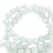 Top Glas Facett Glasschliffperlen 8x6mm rondellen Snow white-pearl shine coating